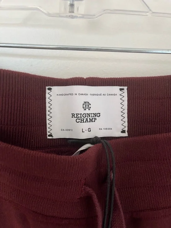 NWT Reigning Champ Men's Joggers Sweatpants Burgundy Sport Pants Large - Picture 9 of 15